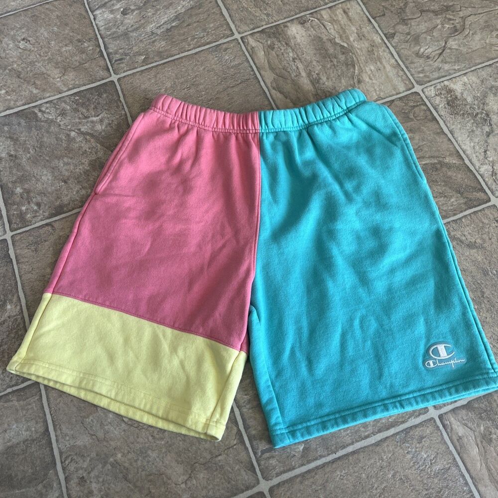 Champion Classic Fleece Shorts Multicolor Color Block Men's Medium